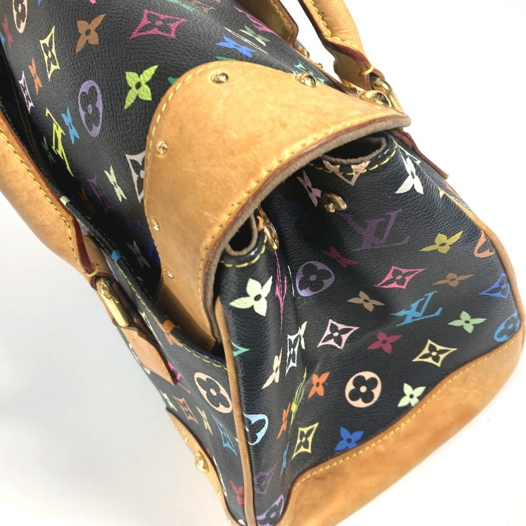 Louis Vuitton Black Multi-Color Noir Monogram Multicolore Canvas Handbag Shoulder Bag Tote Bag