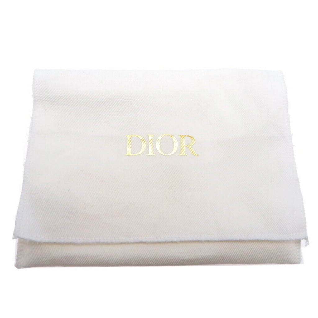 Christian Dior Black White Leather Coin Purse/Coin Case (Pre-Owned)