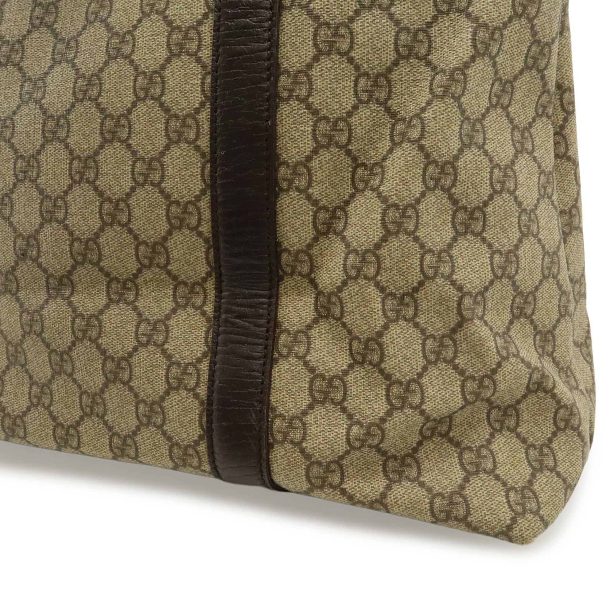 Gucci Beige Dark Brown Gg Supreme Shoulder Bag Tote Bag (Pre-Owned)