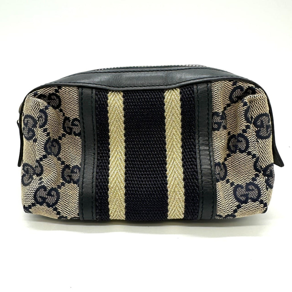 Gucci Navy Gg Canvas Pouch (Pre-Owned)