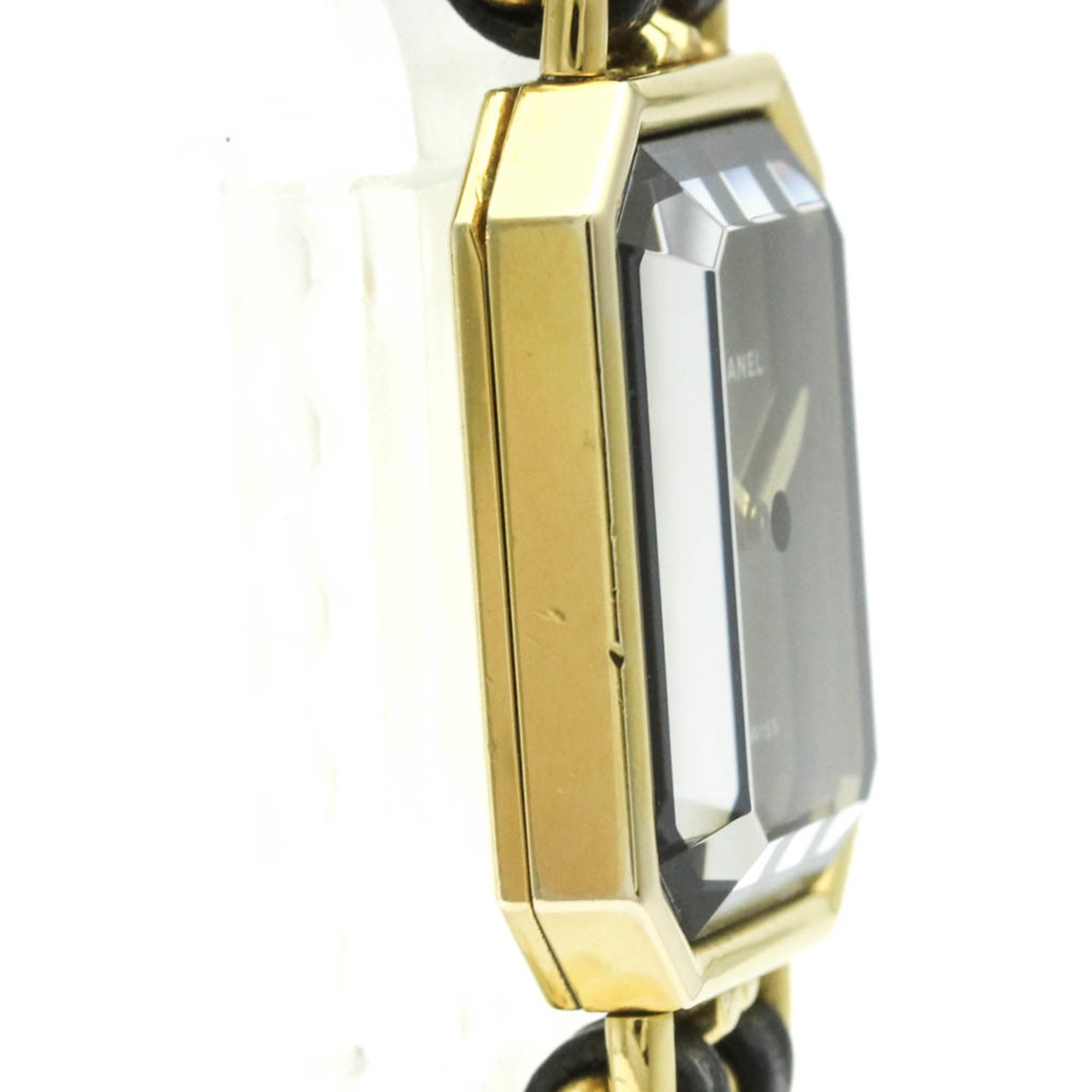 Chanel Premiere Rock Quartz Watch Plated Metal And Leather Watch