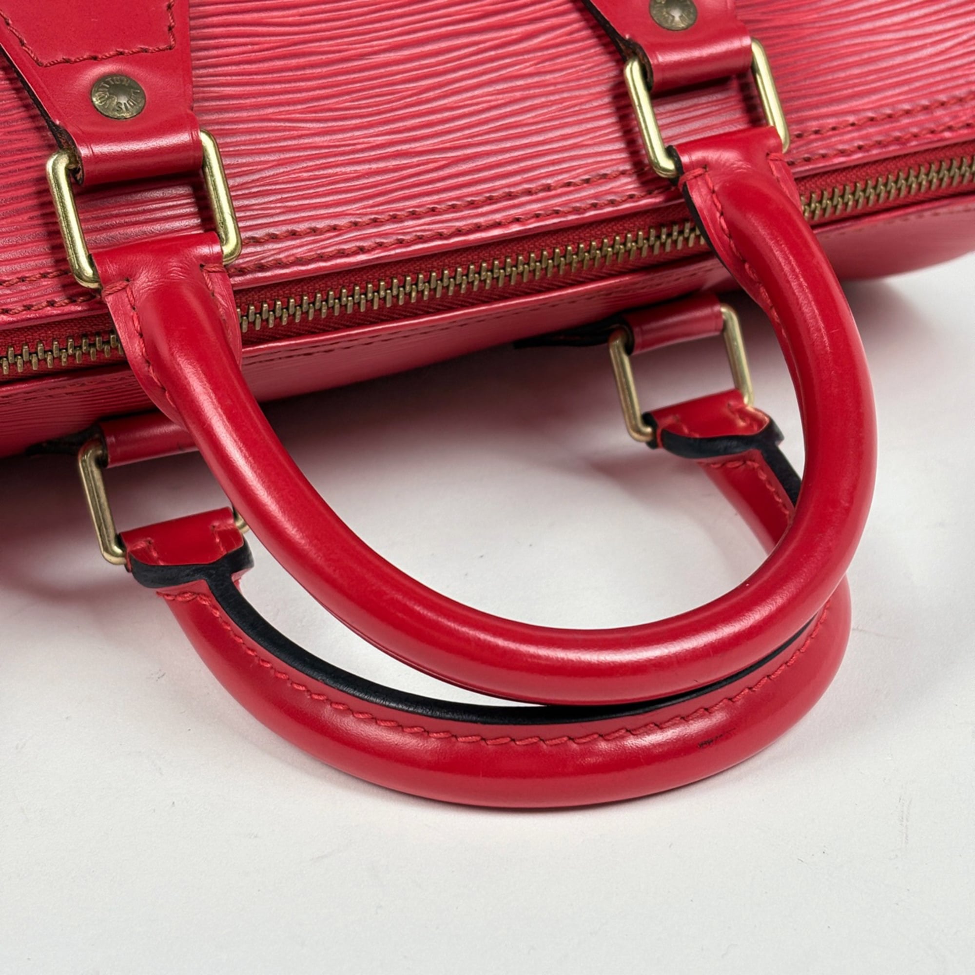 Louis Vuitton Castilian Red Epi Leather Boston Bag Handbag
