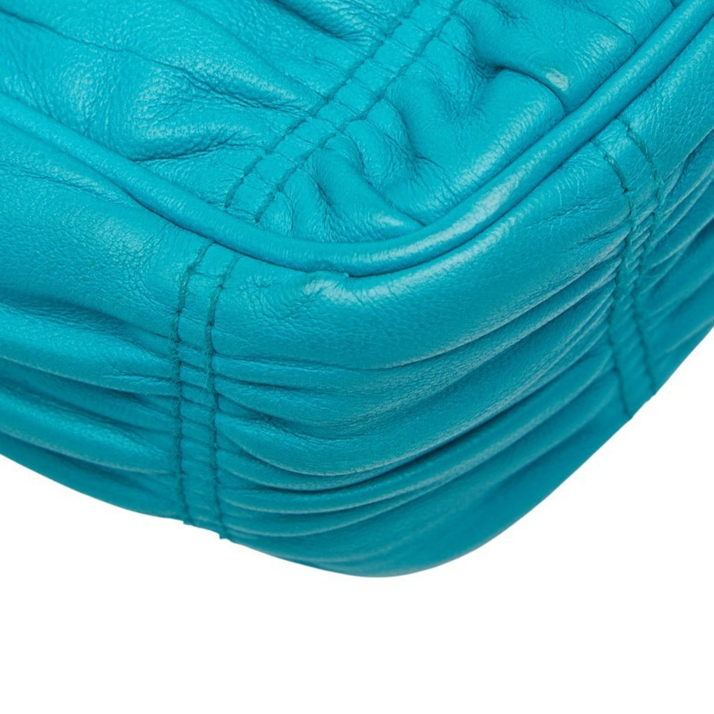Prada Blue Leather Shoulder Bag