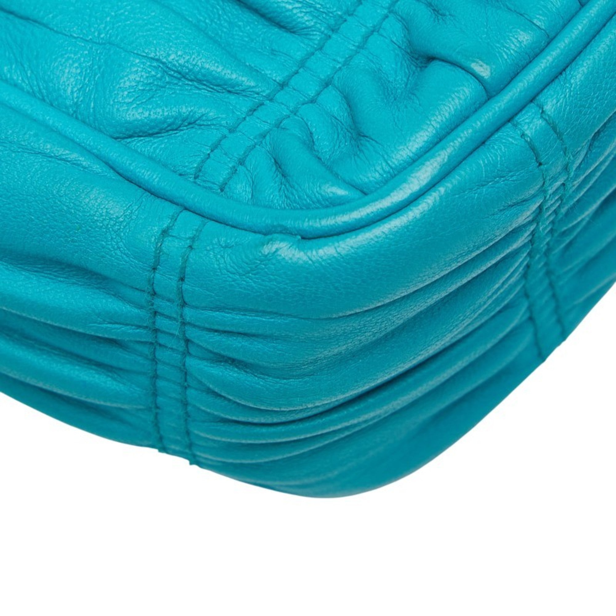 Prada Blue Leather Shoulder Bag