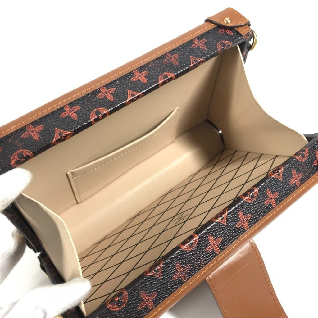 Louis Vuitton Brown Red Color Monogram Canvas Clutch Bag Shoulder Bag