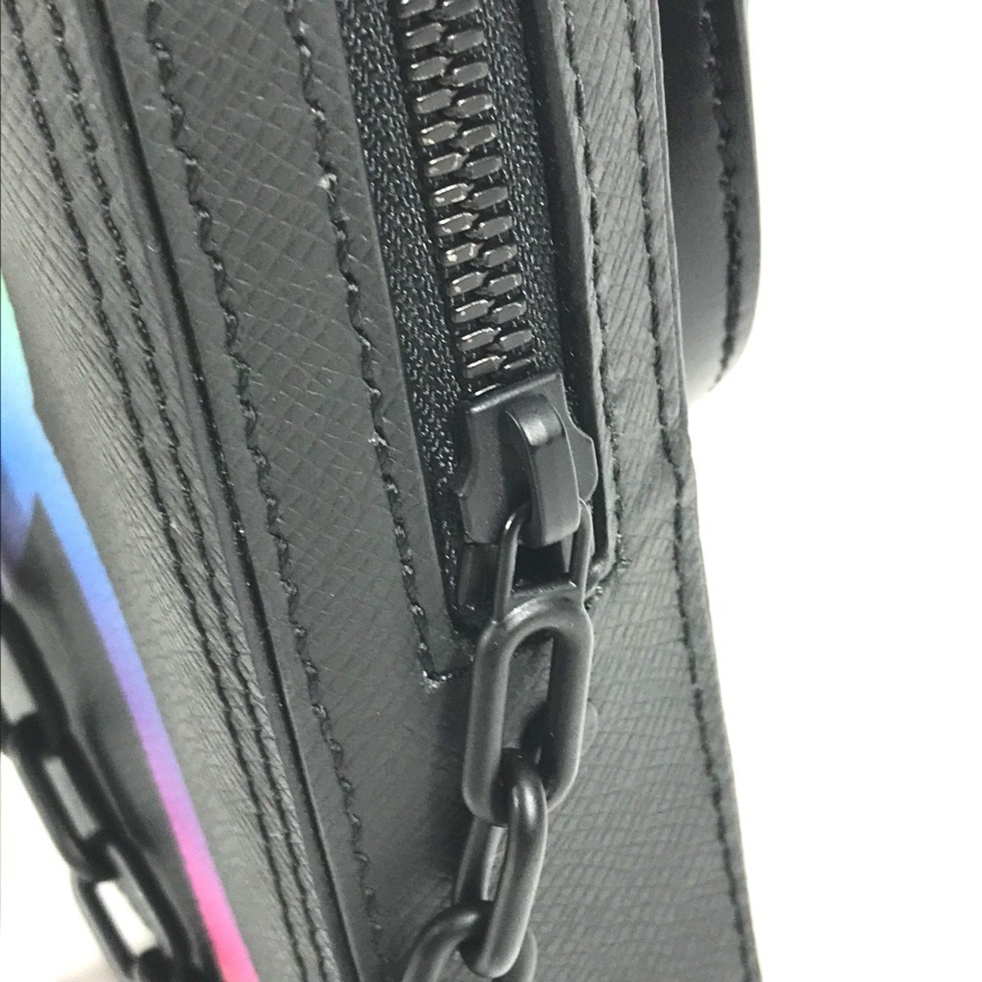 Louis Vuitton Black Multi-Color Taiga Leather Pochette Shoulder Bag