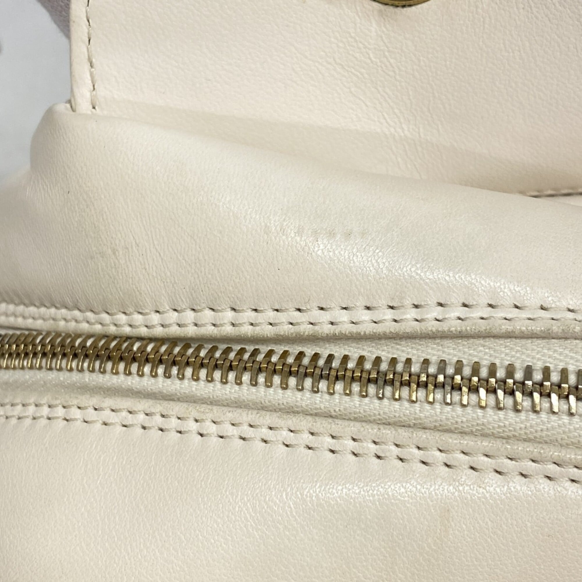 Chanel Ivory Leather Tote Bag