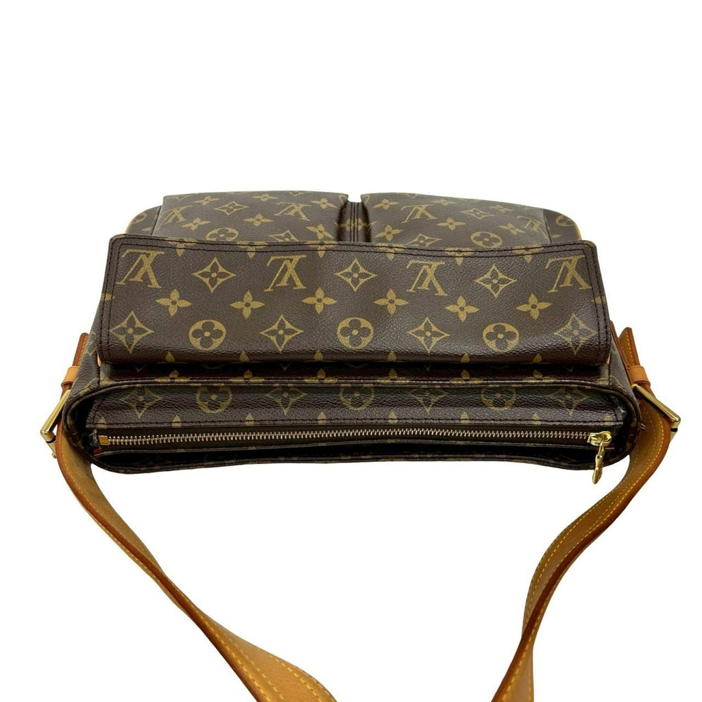 Louis Vuitton Brown Leather Pvc Shoulder Bag
