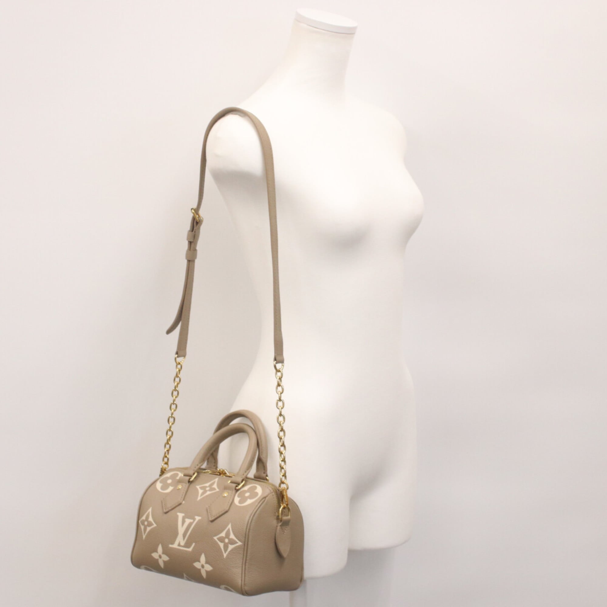 Louis Vuitton Grayish Tourterelle Monogram Empreinte Boston Bag