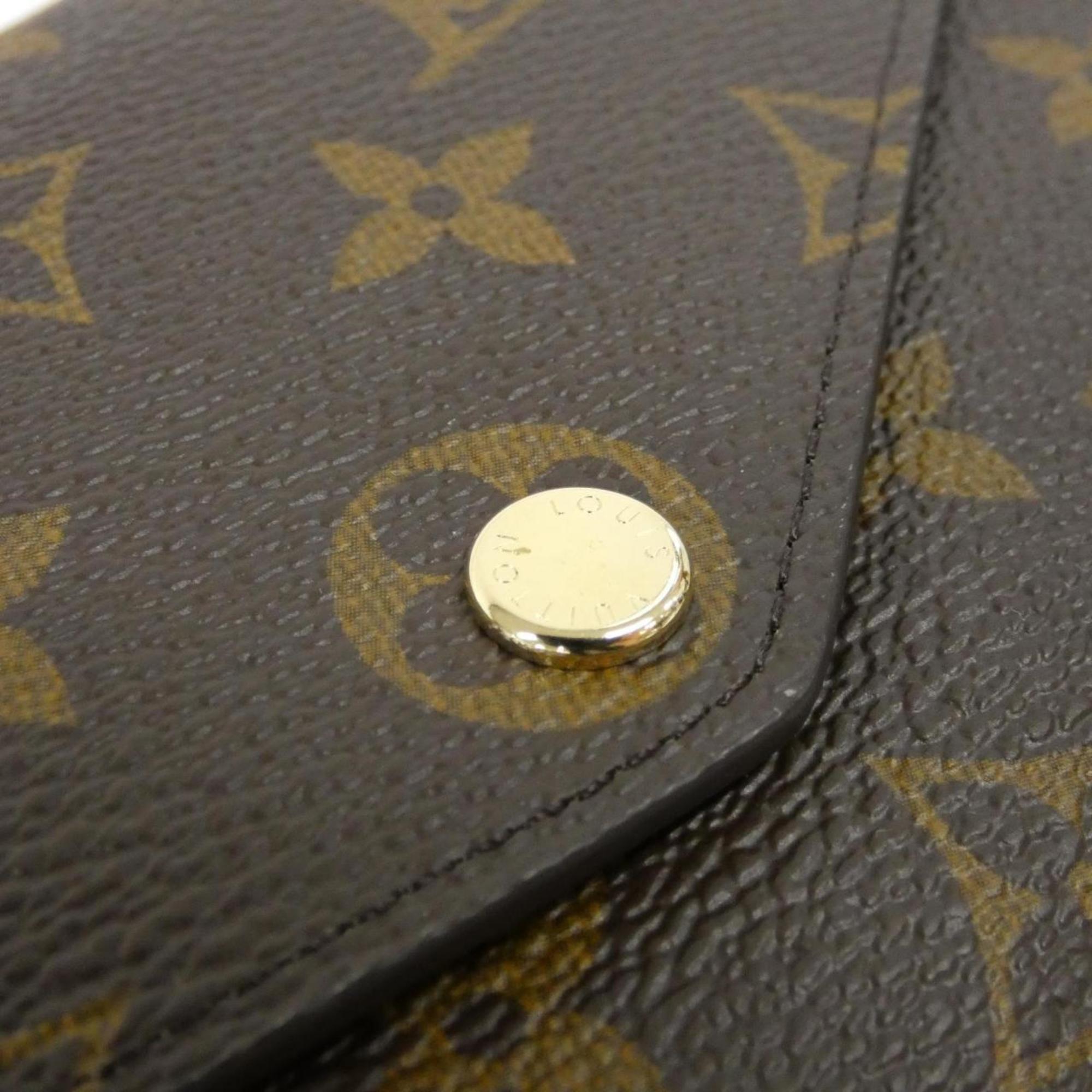 Louis Vuitton Monogram Blue Marron Coated Canvas Long Wallet