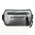 Burberry Metallic Silver Canvas Leather Shoulder Bag Sling Bag