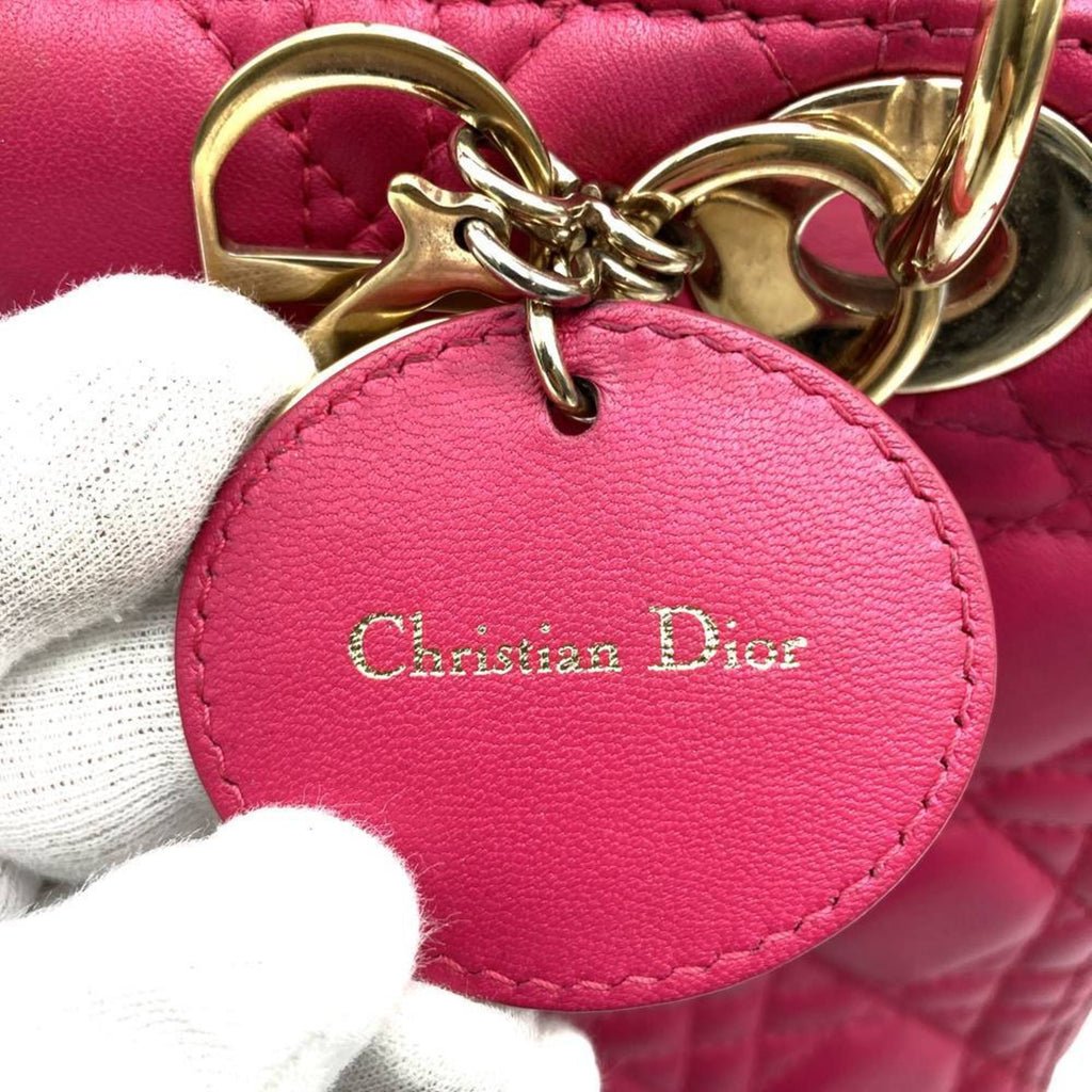 Christian Dior Pink Leather Handbag Shoulder Bag (Pre-Owned)