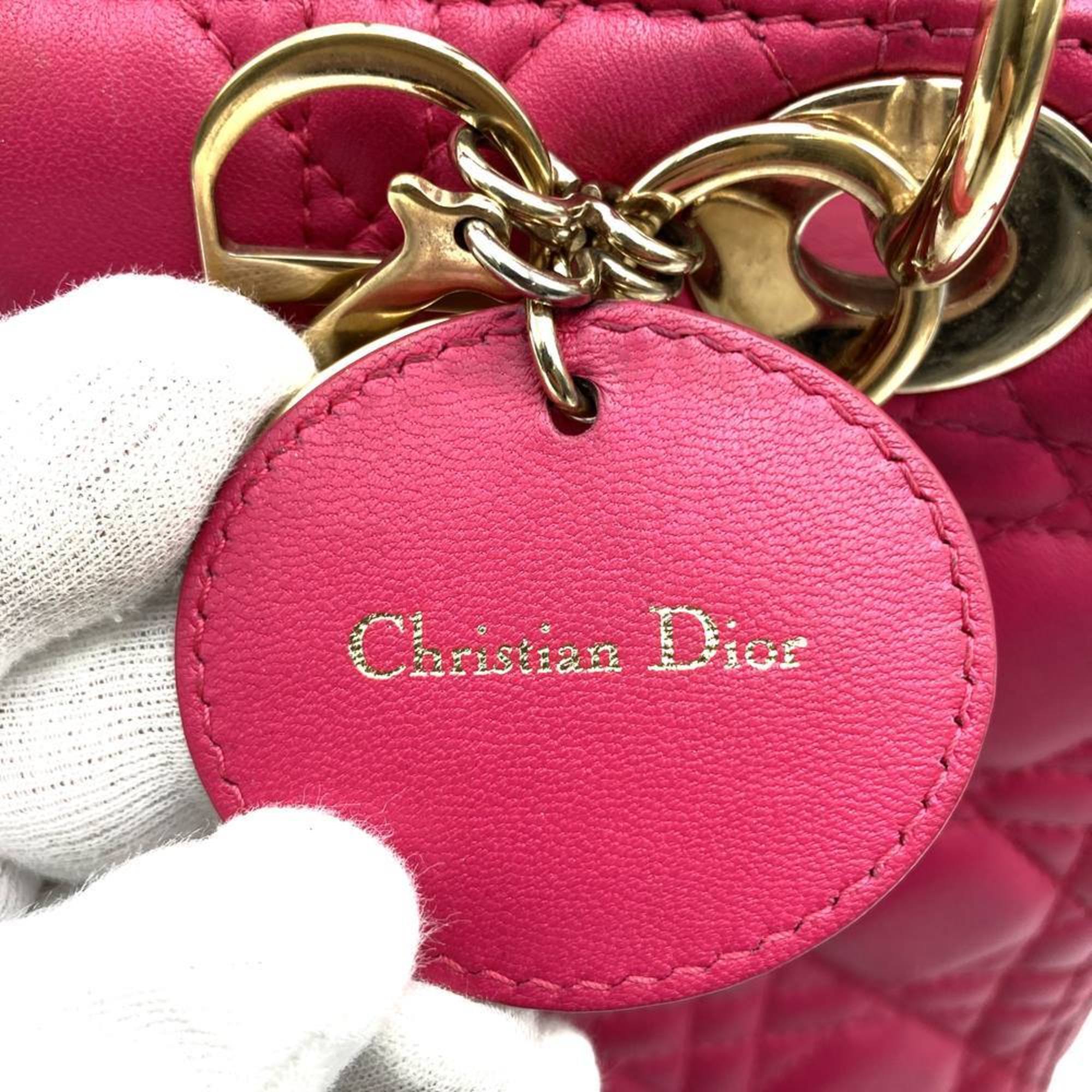 Christian Dior Pink Leather Handbag Shoulder Bag (Pre-Owned)