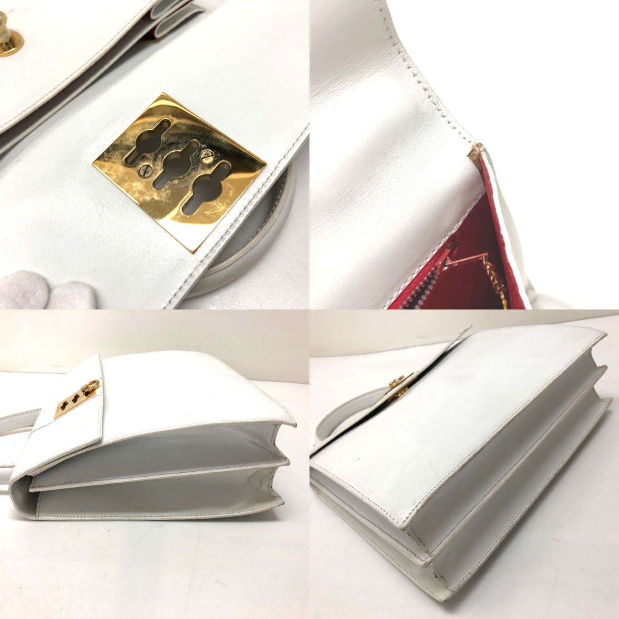 Celine White Leather Handbag