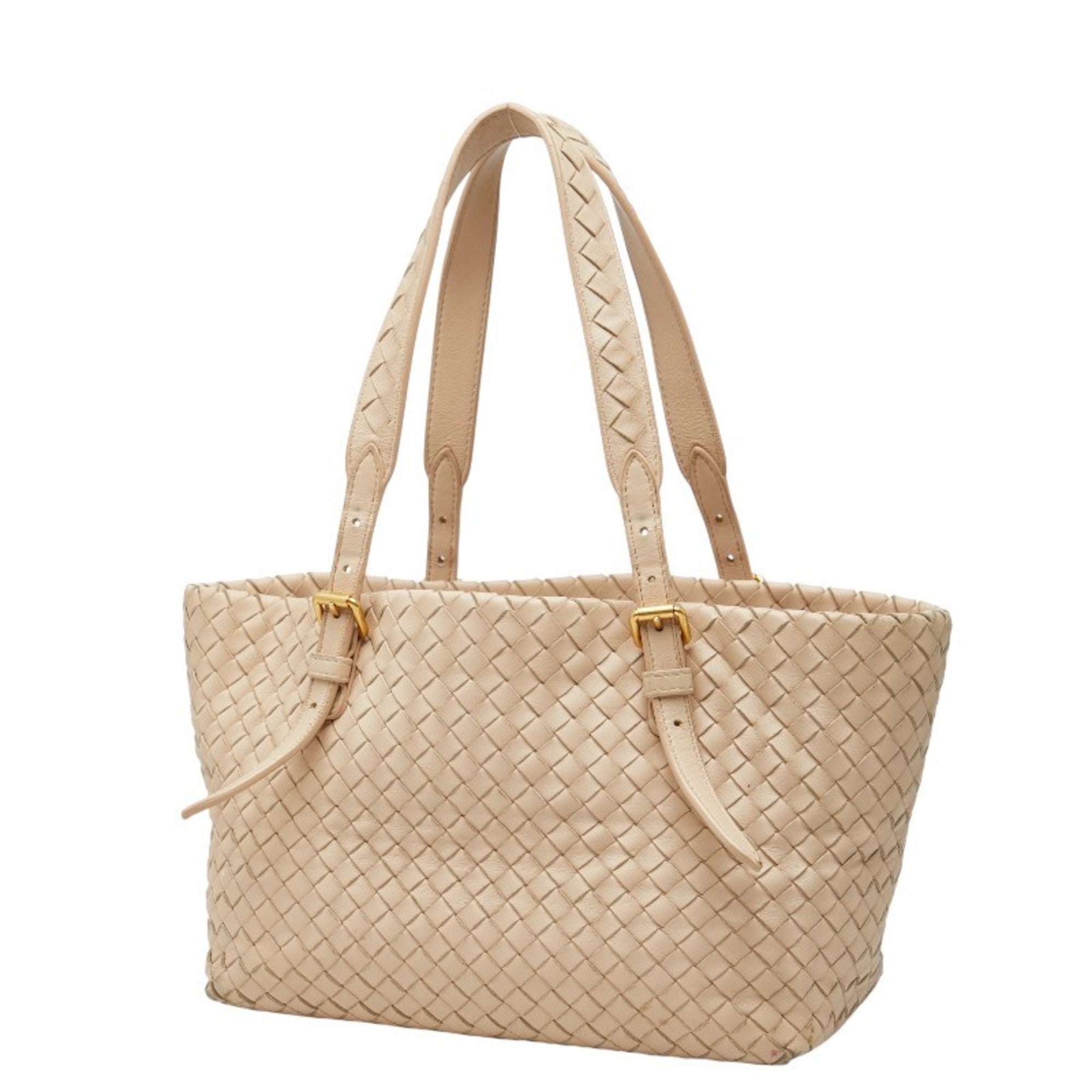 Bottega Veneta Pink Beige Leather Handbag Tote Bag