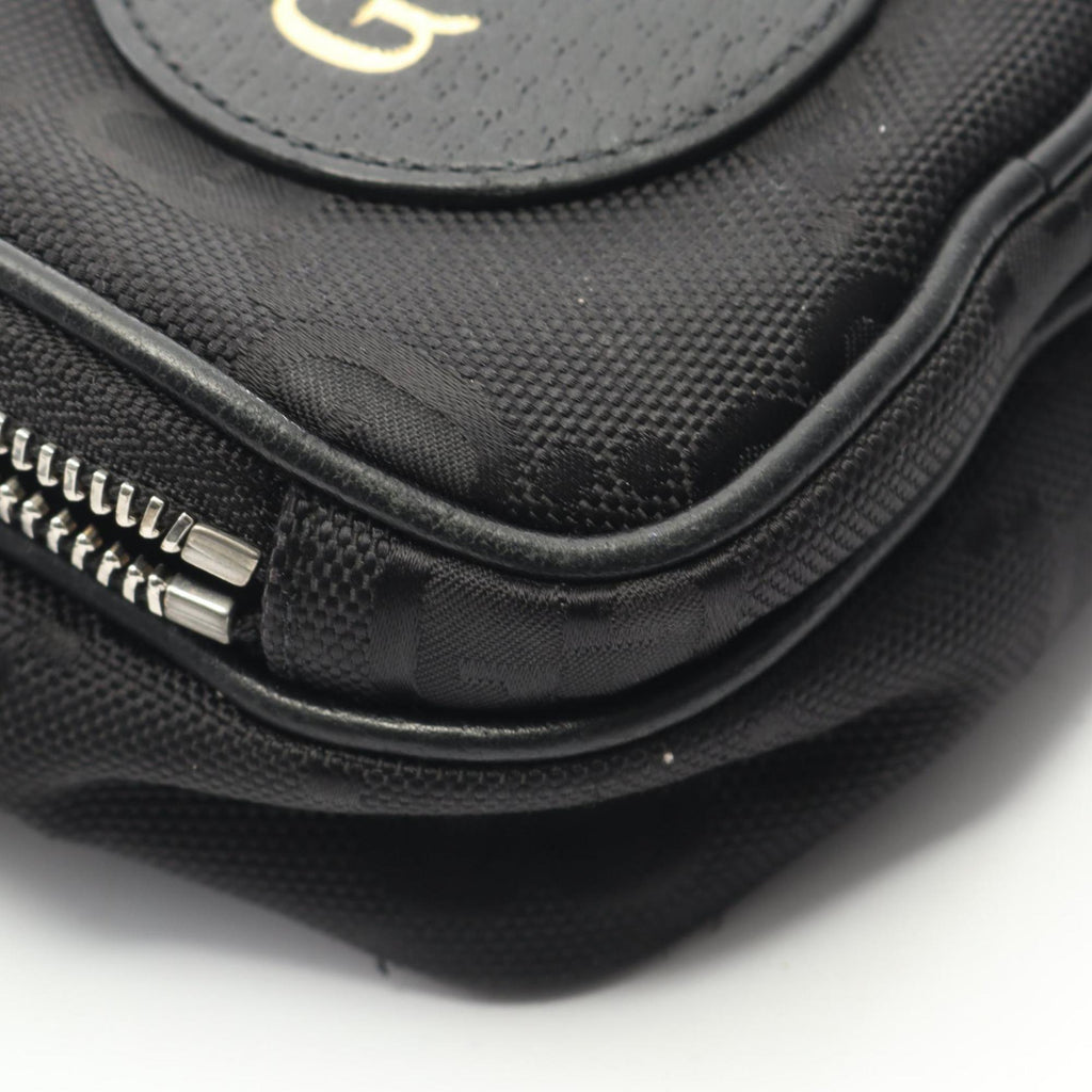 Gucci Black Leather Nylon Canvas Shoulder Bag (Pre-Owned)