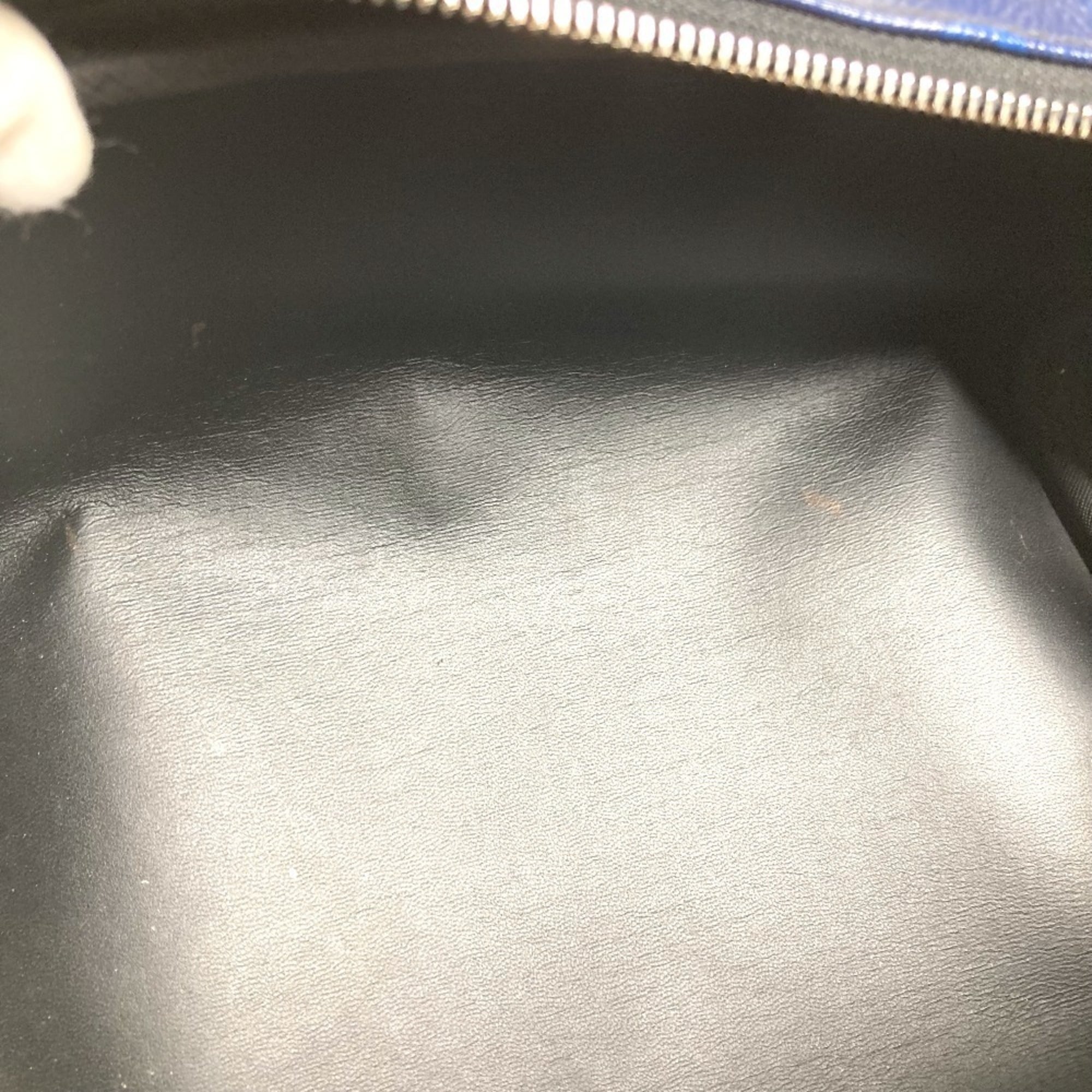 Louis Vuitton Blue Taiga Leather Monogram Canvas Leather Clutch Bag Handbag Pouch