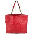 Gucci Red Color Leather Shoulder Bag Tote Bag (Pre-Owned)