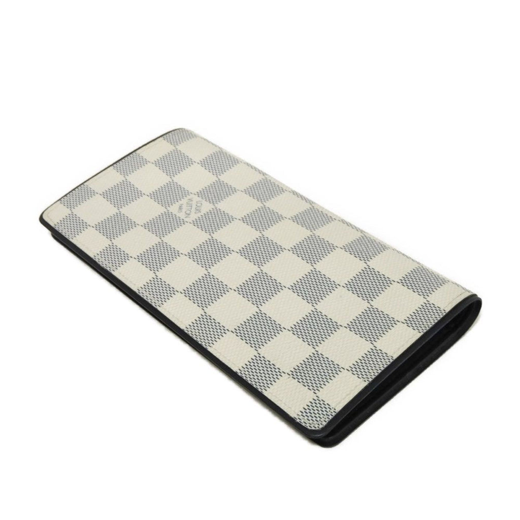 Louis Vuitton Navy Blue White Canvas Leather Long Wallet