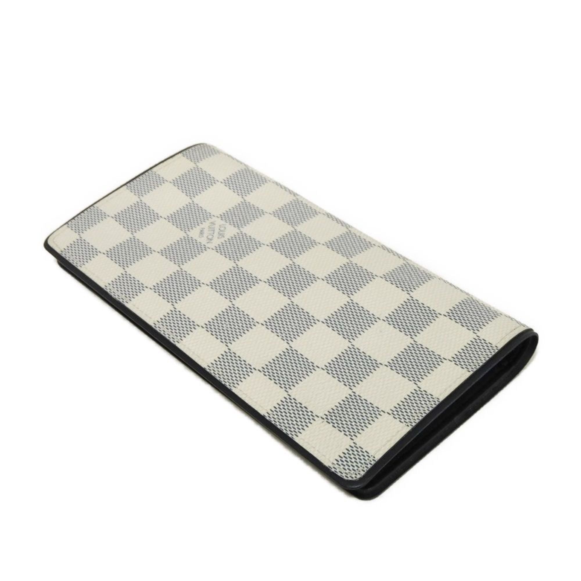 Louis Vuitton Navy Blue White Canvas Leather Long Wallet