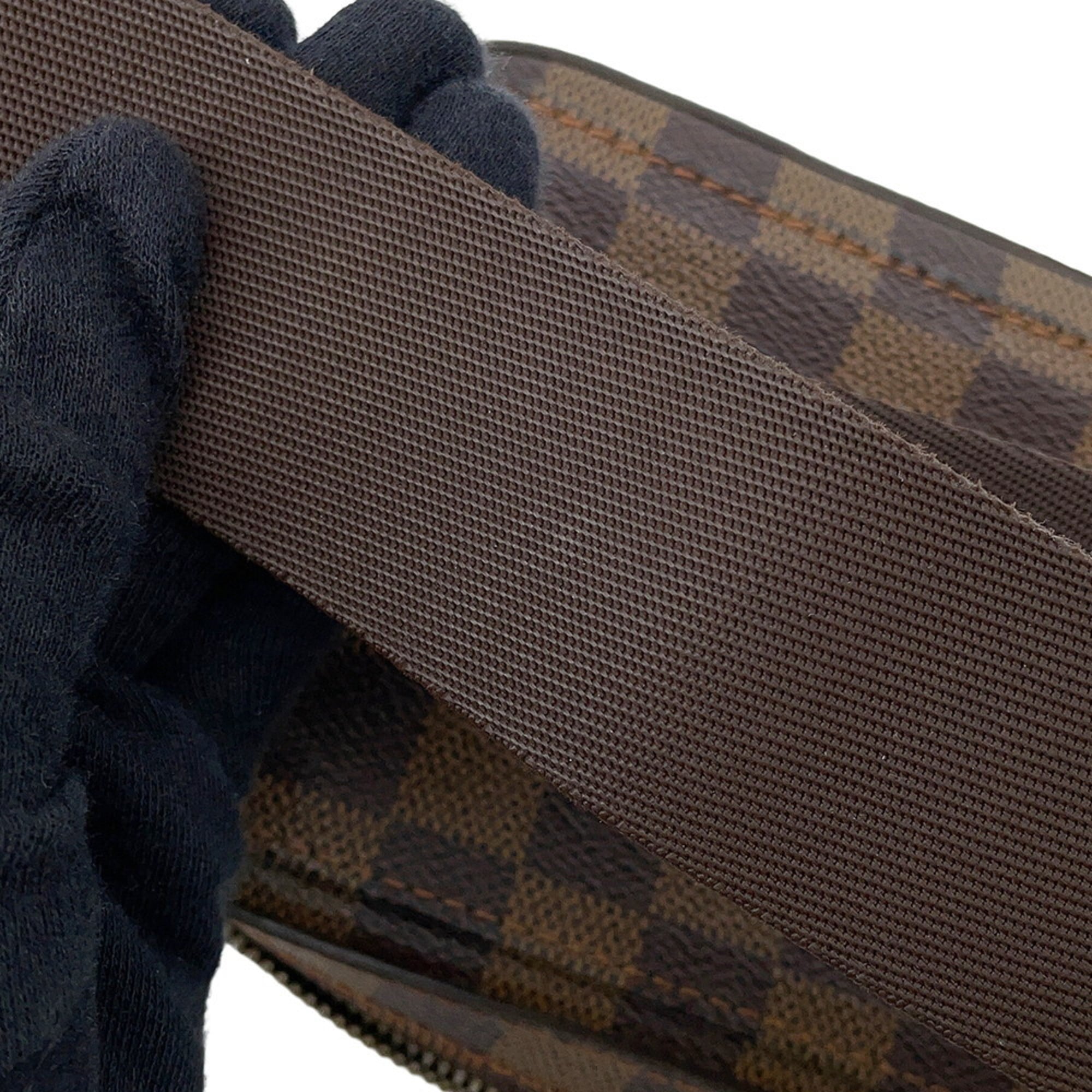 Louis Vuitton Damier Brown Damier Canvas Ebene Red Color Shoulder Bag Sling Bag