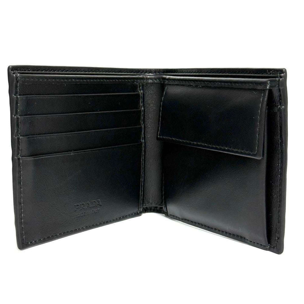 Prada Black Leather Wallet (Bi-Fold)