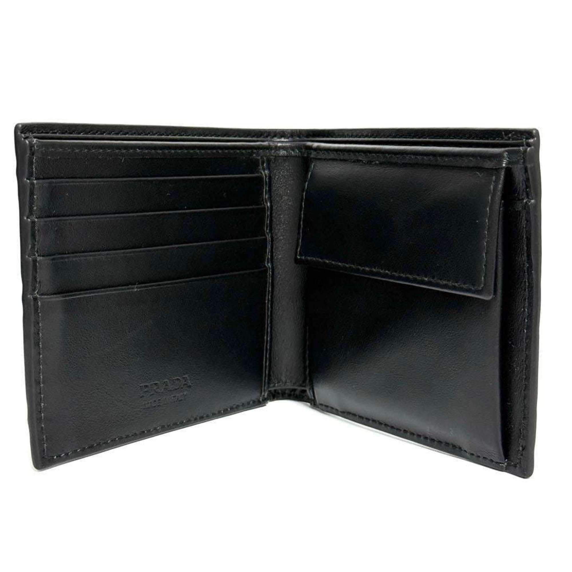Prada Black Leather Wallet (Bi-Fold)