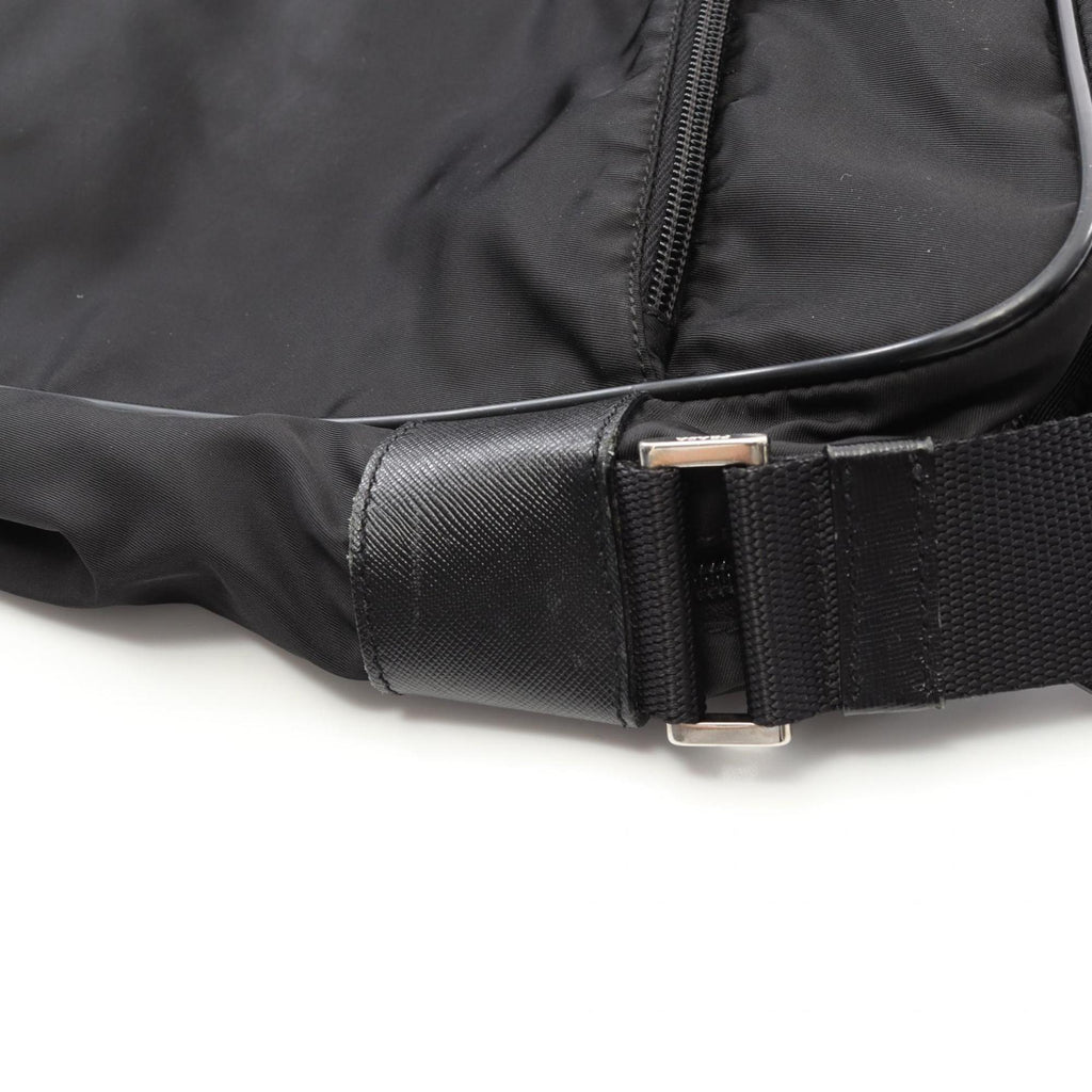 Prada Black Nylon Leather Shoulder Bag