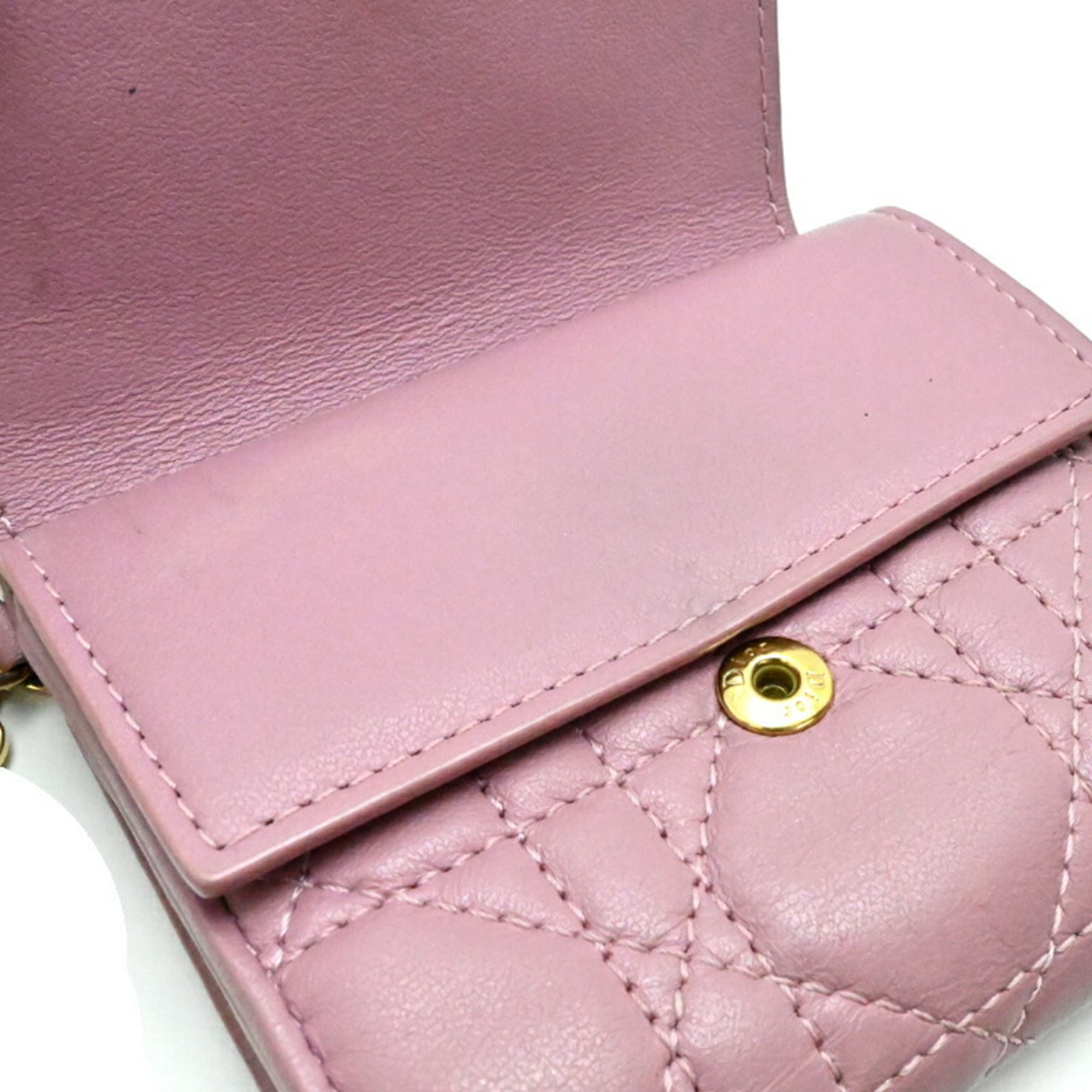 Christian Dior Pink Leather Wallet (Tri-Fold) (Pre-Owned)
