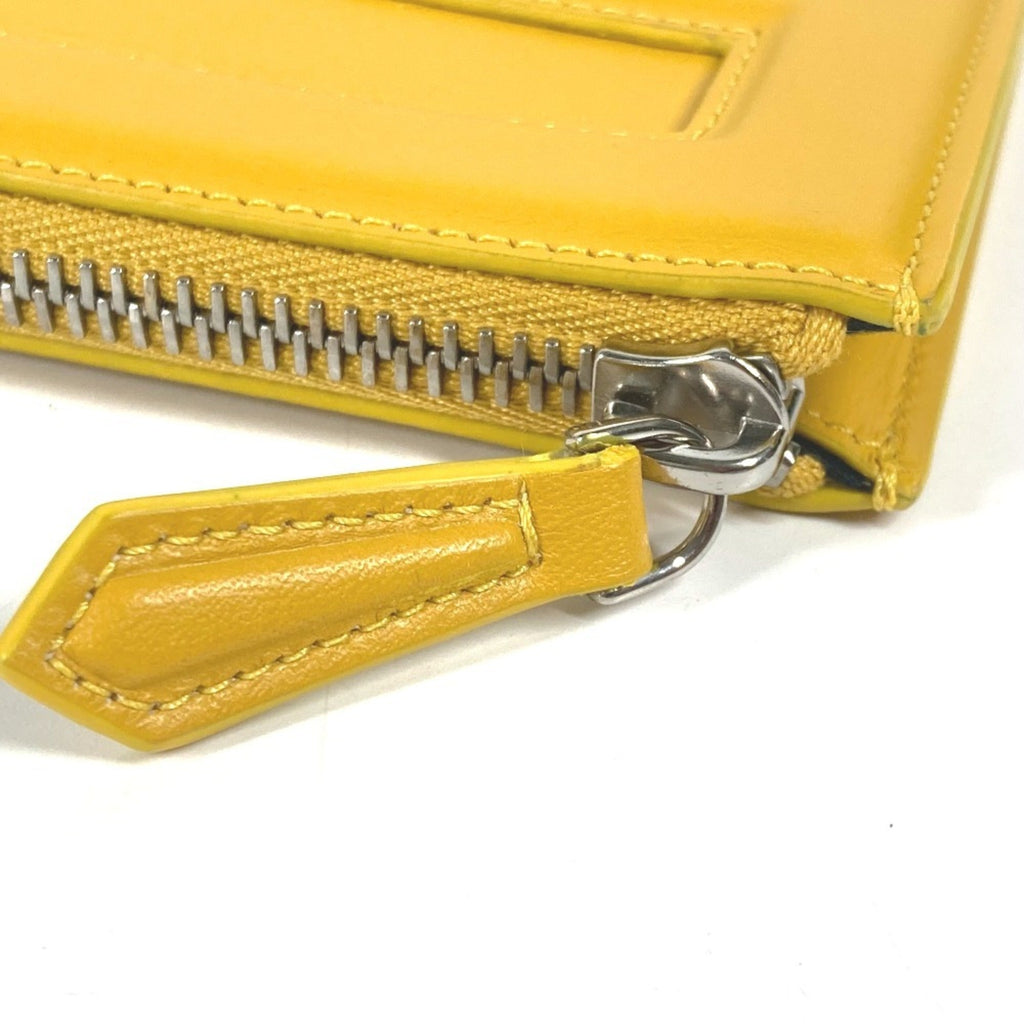 Fendi Yellow Leather Clutch Bag Pouch