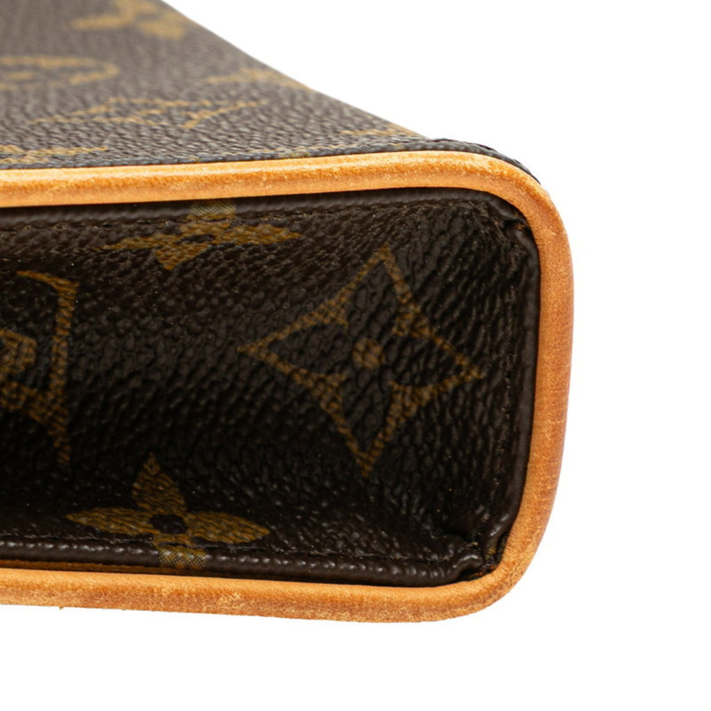 Louis Vuitton Monogram Brown Pvc Leather Pochette Sling Bag