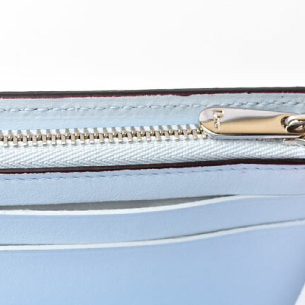 Christian Dior Diorissimo Light Blue Rose Pink Leather Long Wallet (Bi-Fold) (Pre-Owned)