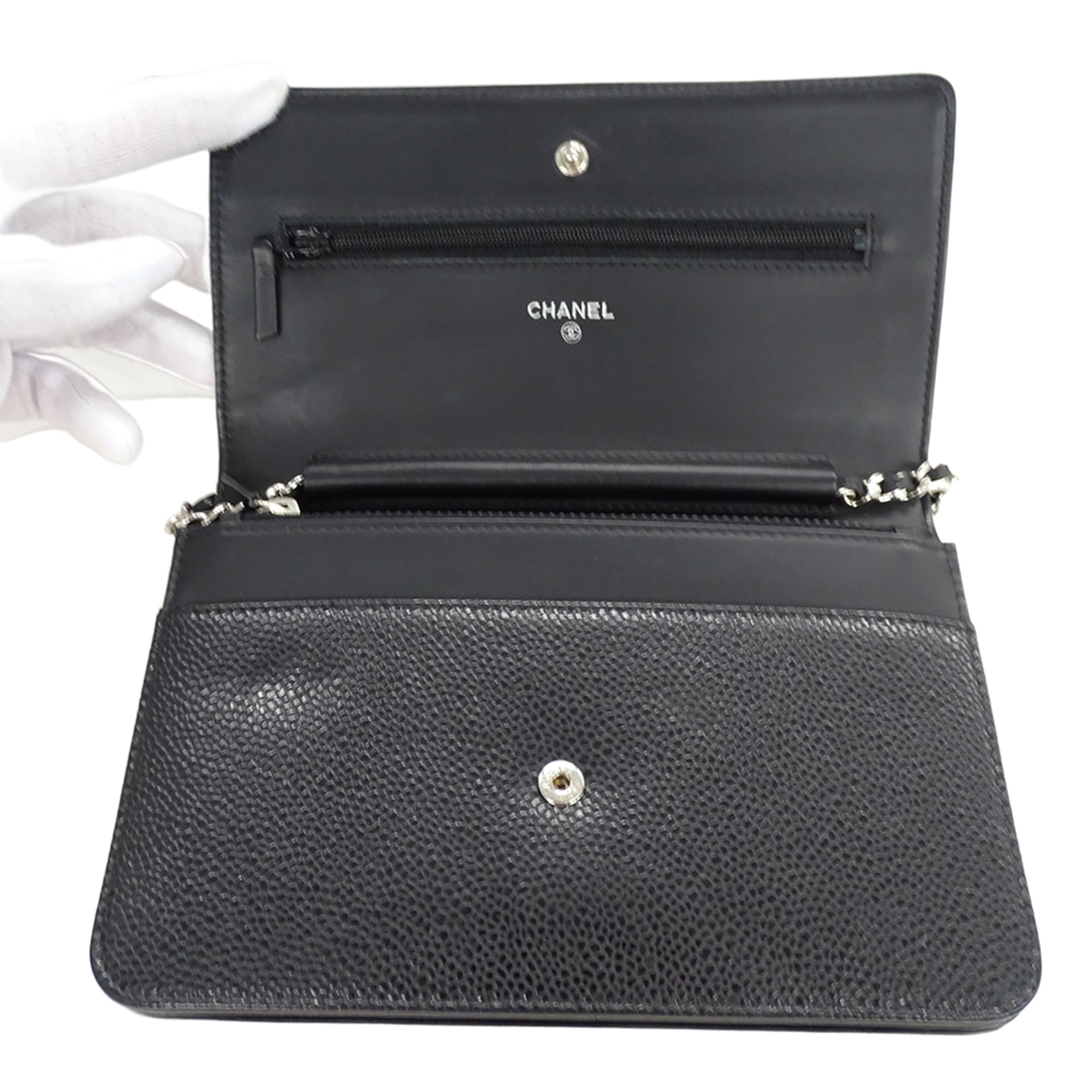 Chanel Black Grained Calfskin Handbag