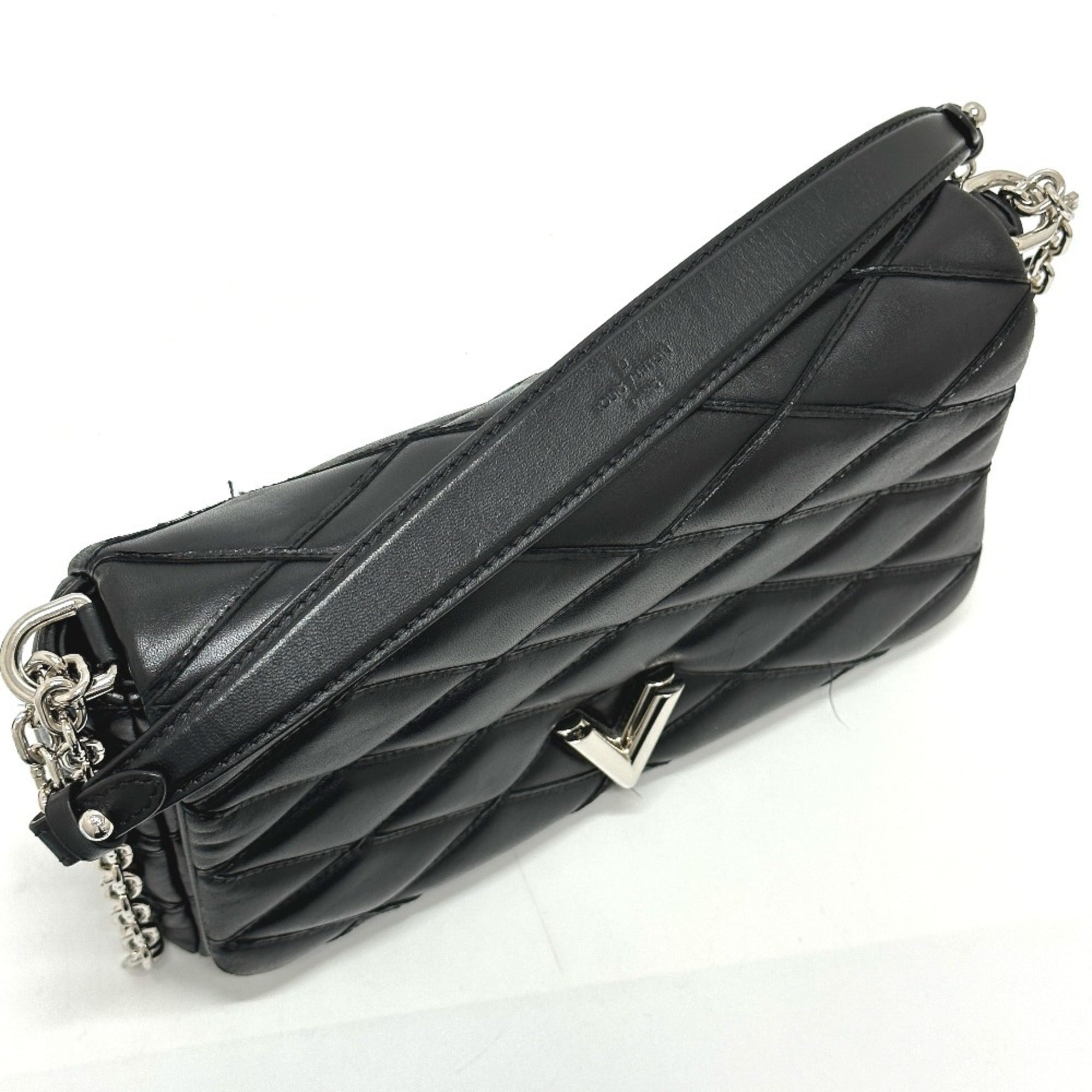 Louis Vuitton Black Noir Leather Handbag Shoulder Bag