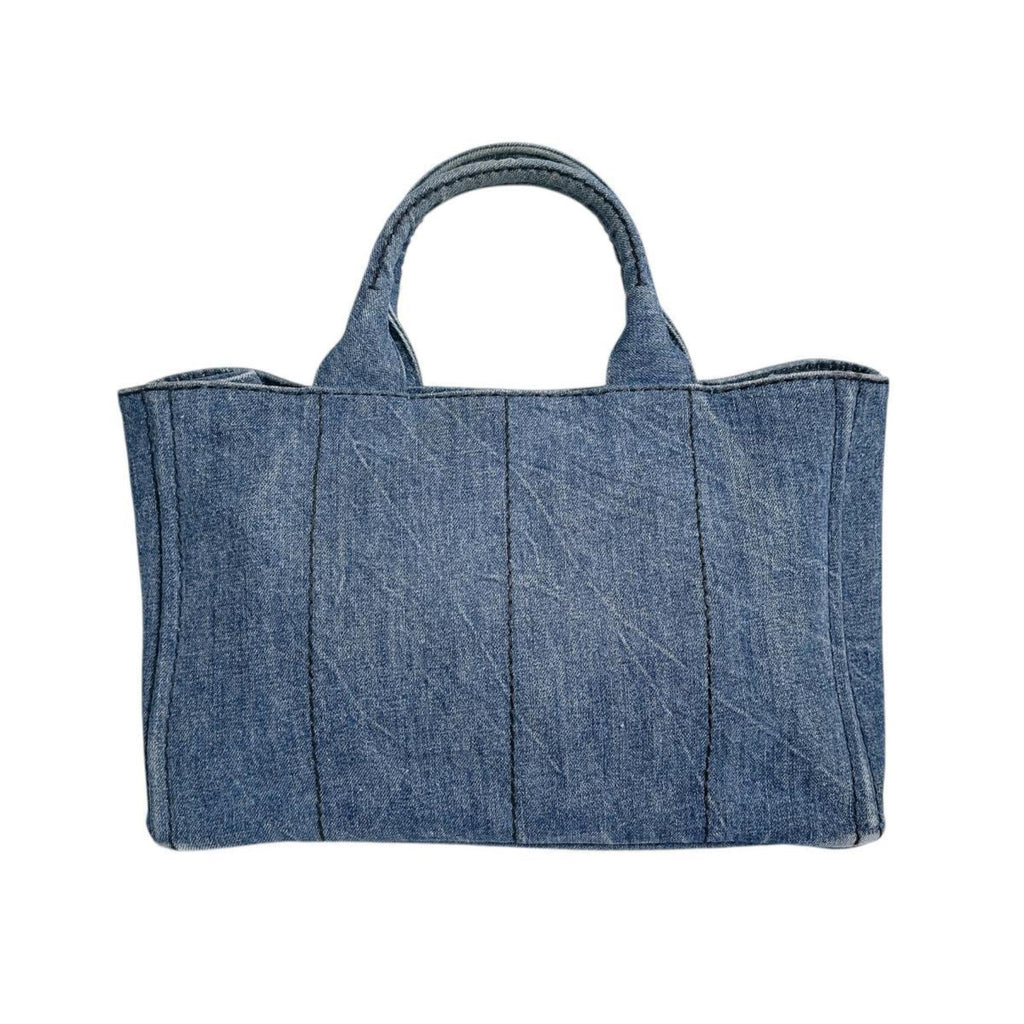 Prada Blue Denim Tote Bag