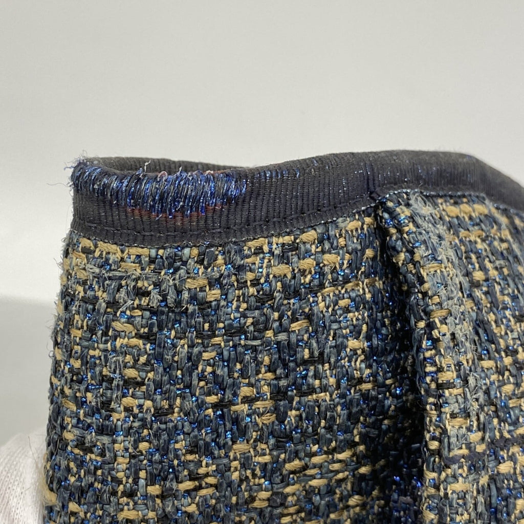 Chanel Beige Navy Tweed Tote Bag