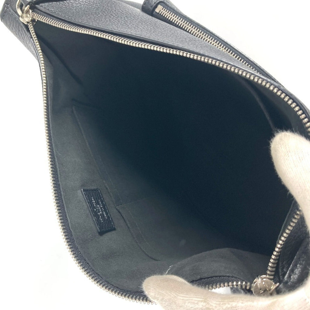 Louis Vuitton Black Noir Leather Messenger Bag Shoulder Bag