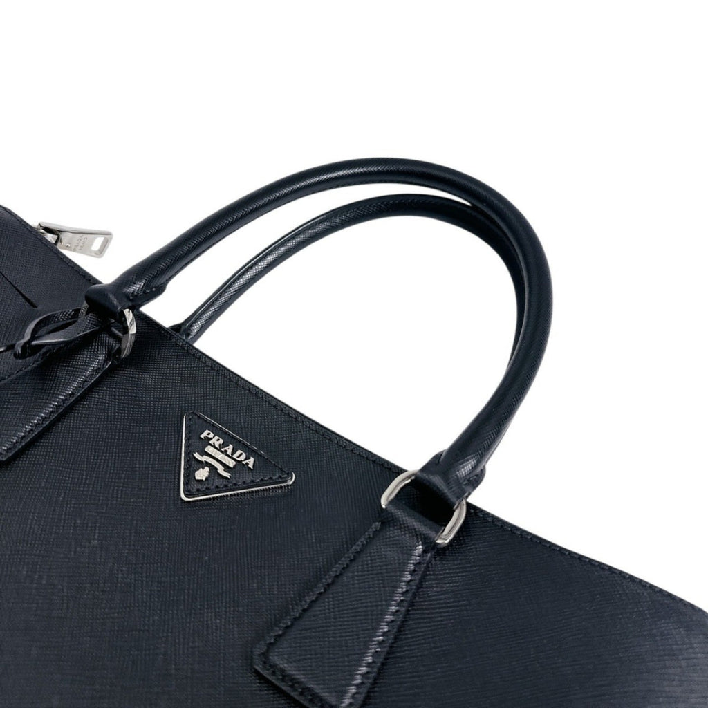 Prada Saffiano Black Leather Tote Bag