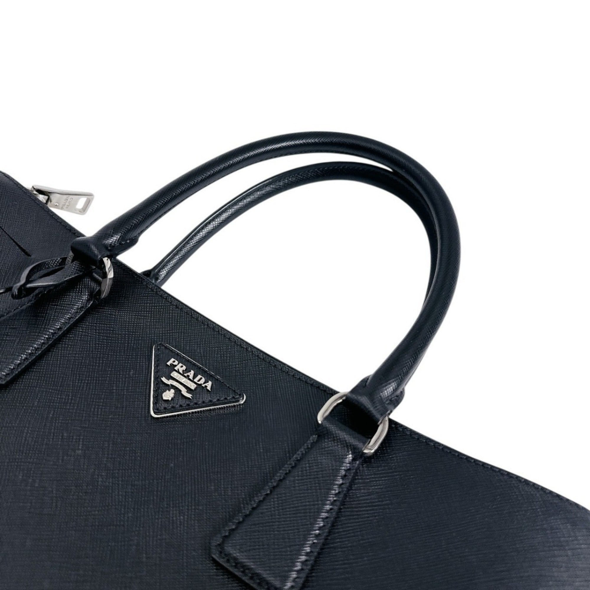 Prada Saffiano Black Leather Tote Bag