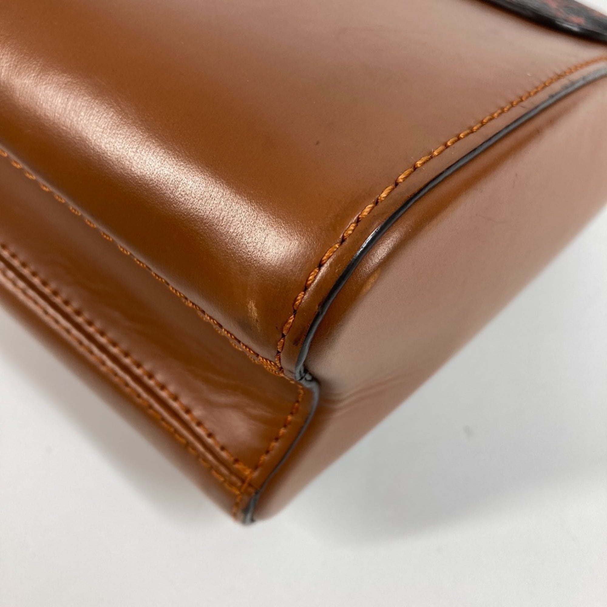 Louis Vuitton Brown Orange Monogram Leather Shoulder Bag