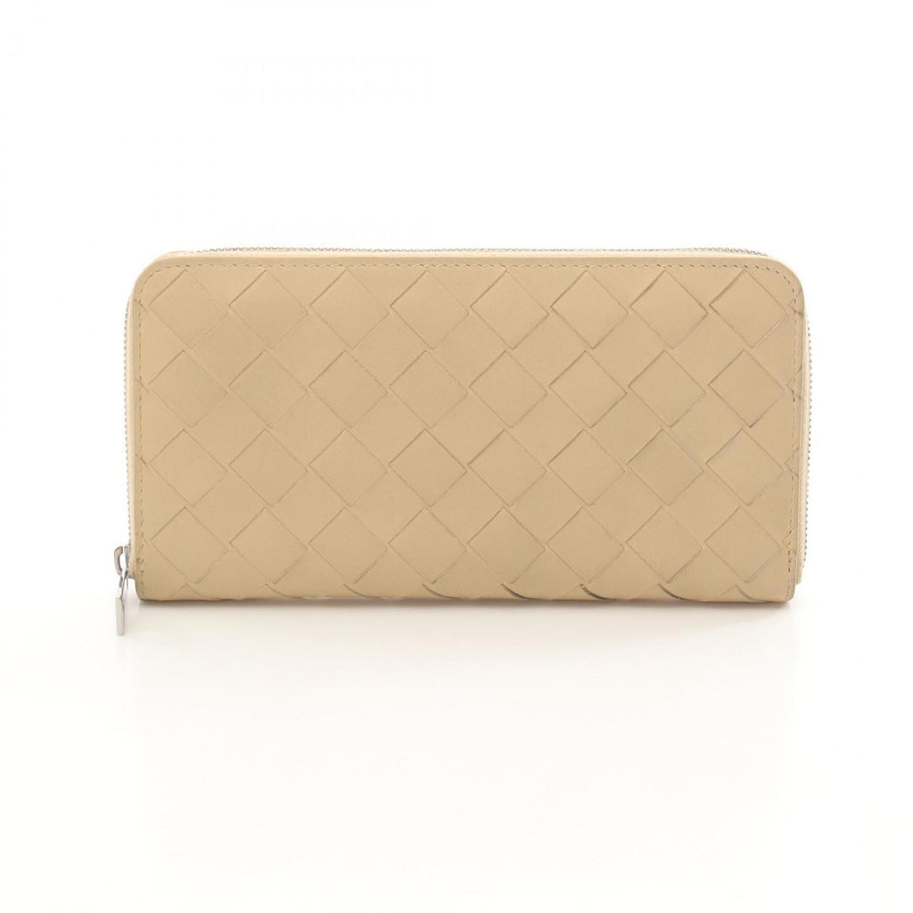 Bottega Veneta Beige Leather Long Wallet (Bi-Fold)