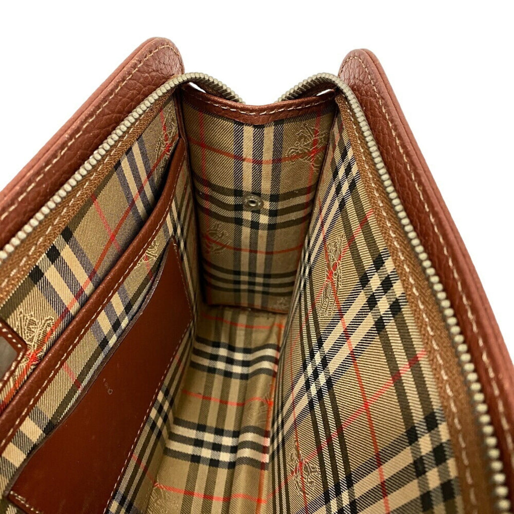 Burberry Brown Leather Clutch Bag