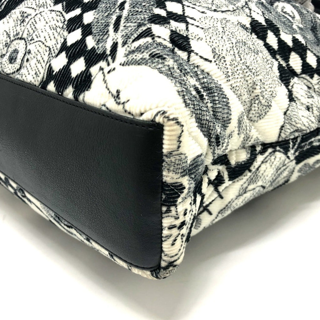 Chanel Black White Canvas Handbag Tote Bag