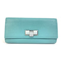 Bottega Veneta Blue Leather Long Wallet (Bi-Fold)