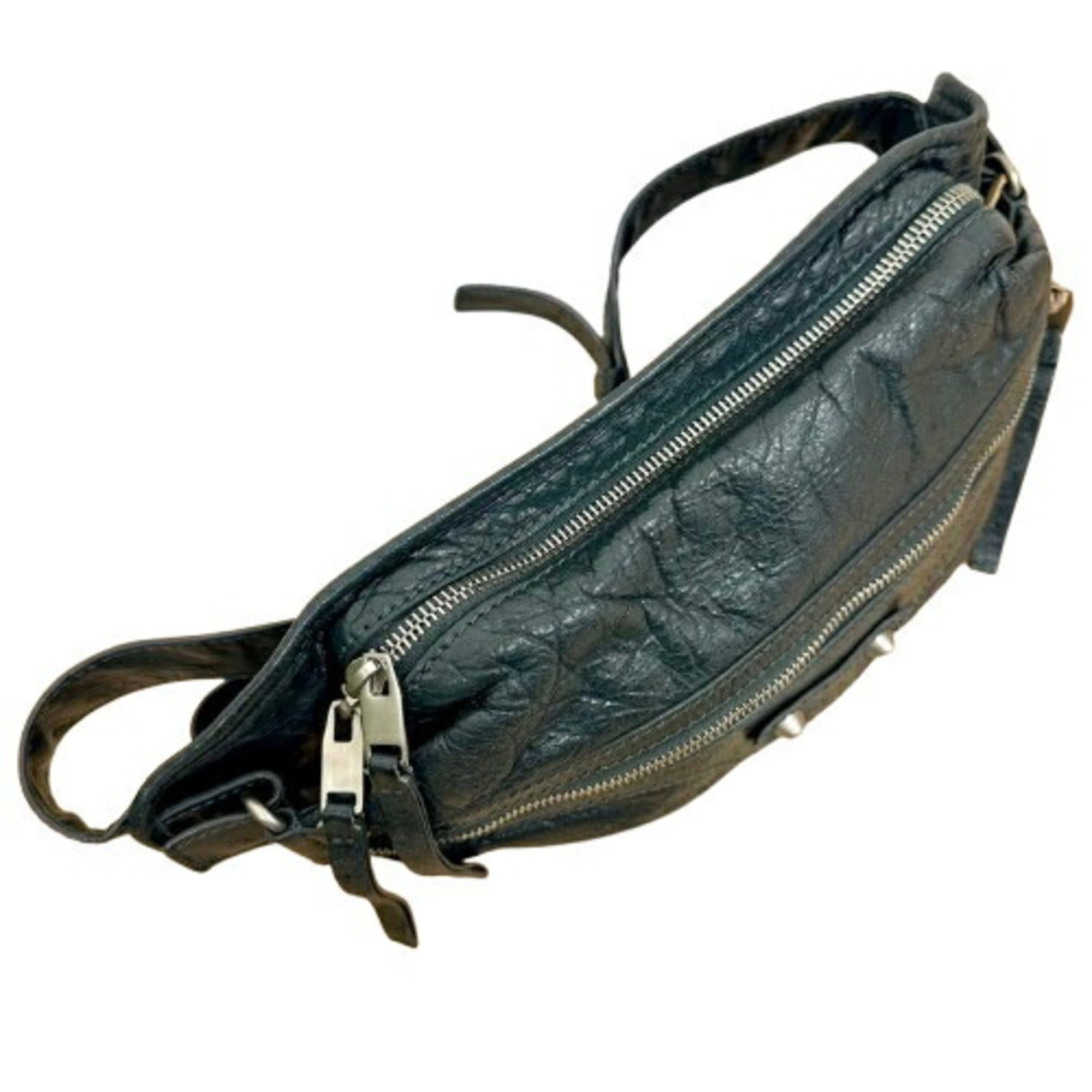 Balenciaga Gray Leather Fanny Pack Sling