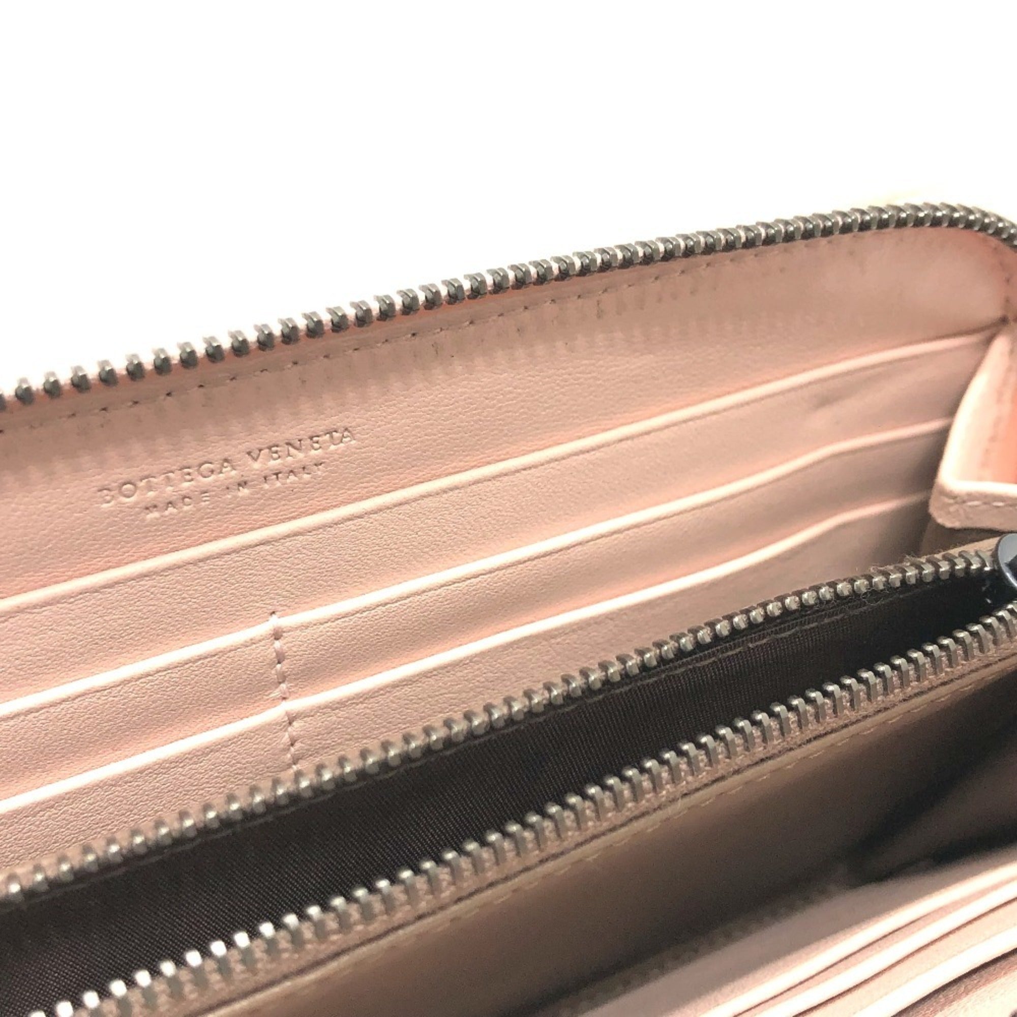 Bottega Veneta Pink Intrecciato Long Wallet (Bi-Fold)