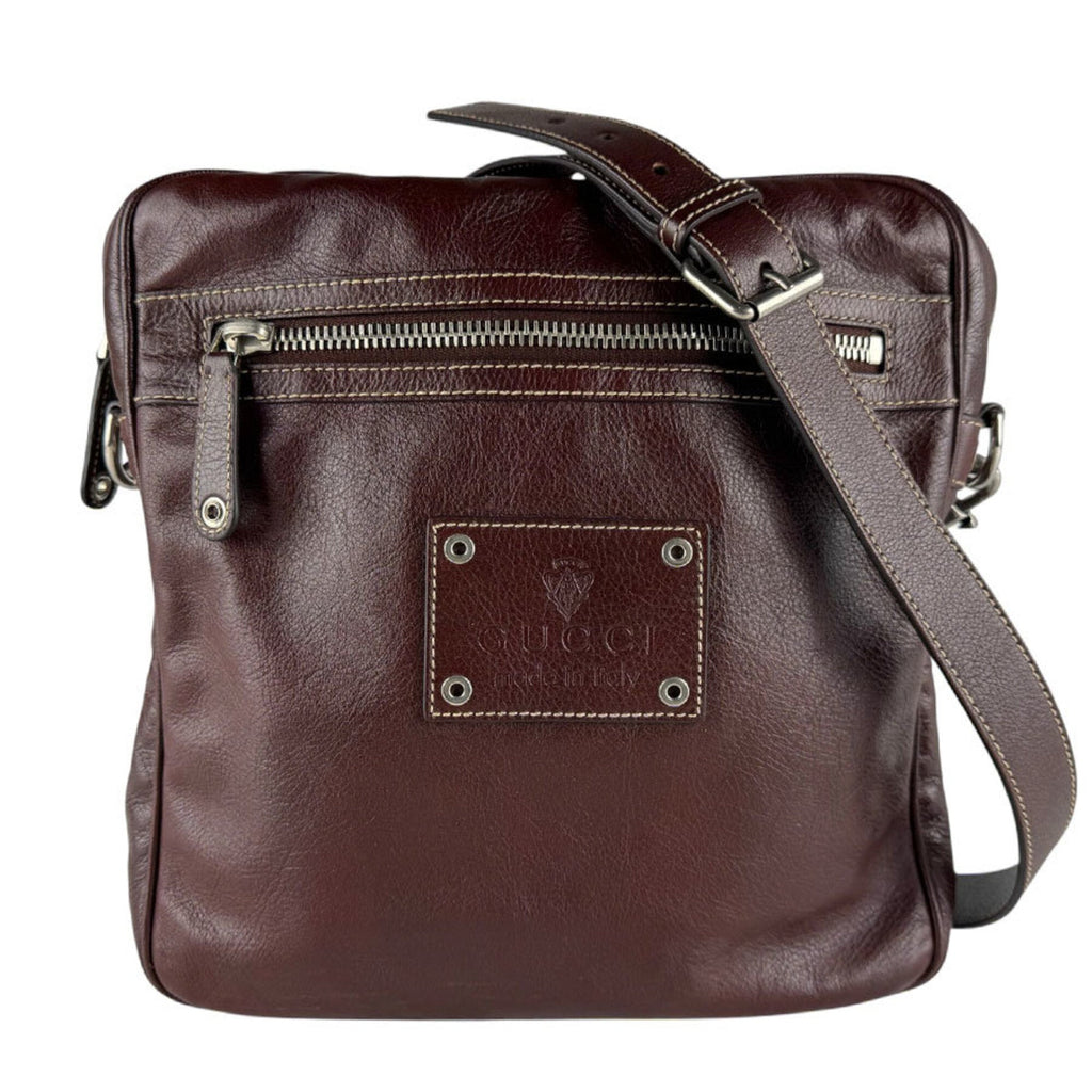 Gucci Brown Leather Shoulder Bag (Pre-Owned)