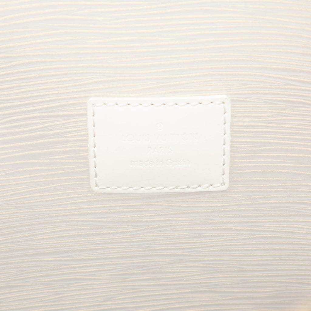 Louis Vuitton Clear White Vinyl Leather Handbag Pouch Tote Bag
