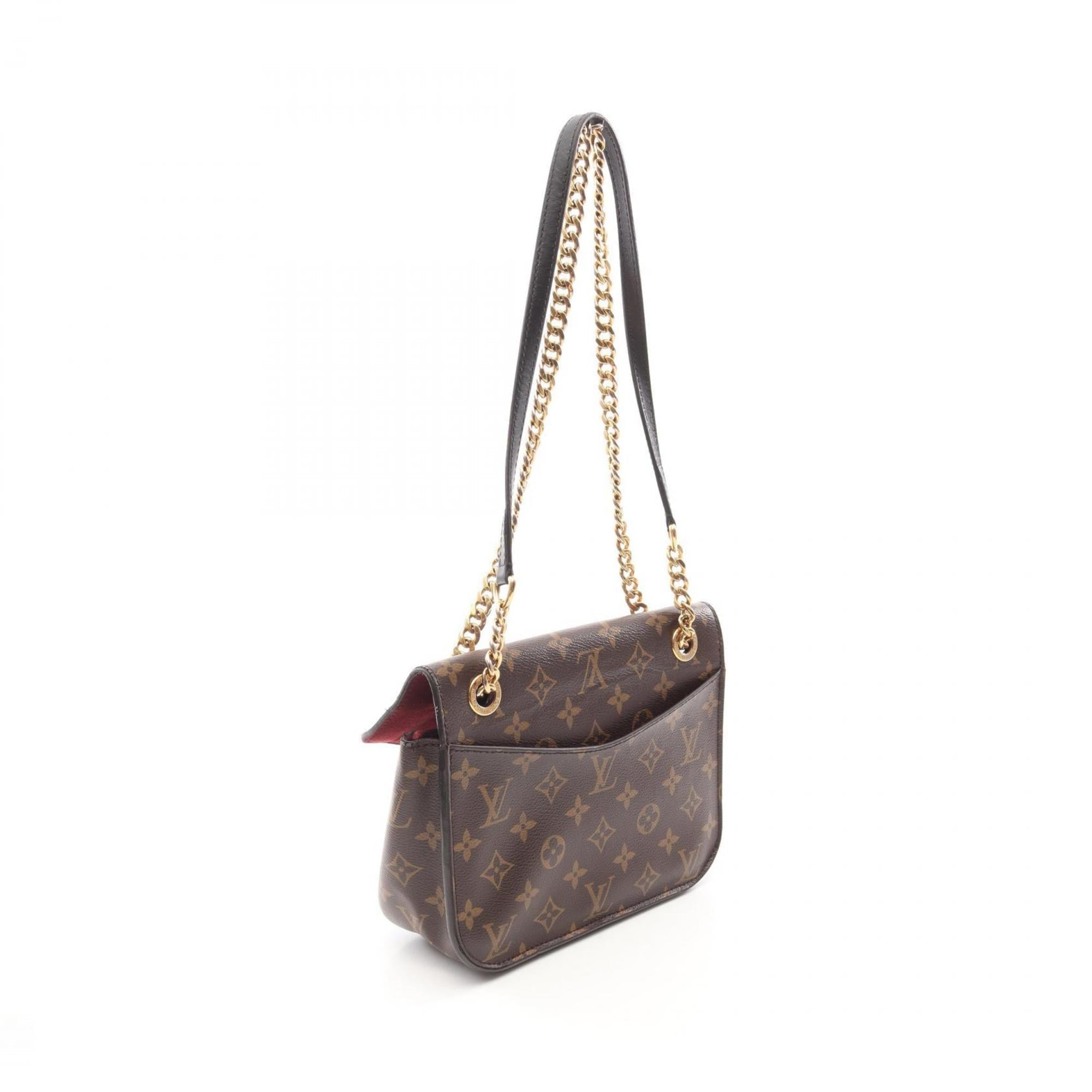 Louis Vuitton Black Brown Coated Canvas Leather Shoulder Bag