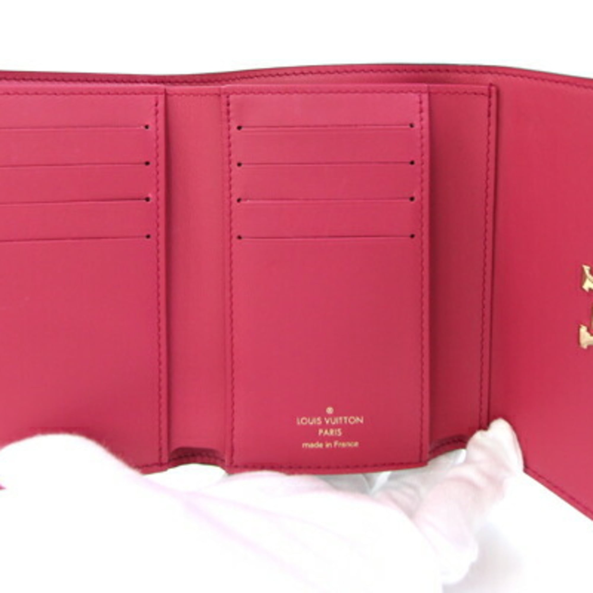 Louis Vuitton Bicolor Hot Pink Noir Leather Wallet (Tri-Fold)